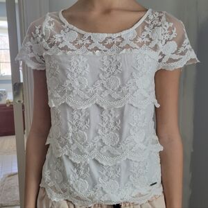 Abercrombie & Fitch White Lace Blouse XS